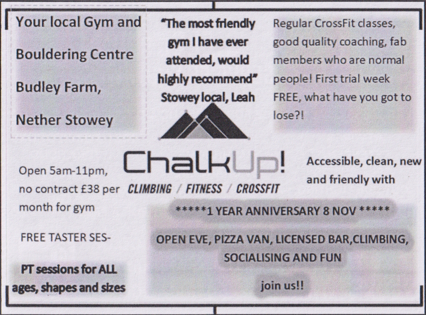 Ad for Chalk Up